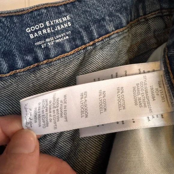 Good American Good Extreme Barrel Jeans High Rise Loose Fit Size 8 / 29 - Picture 2 of 9